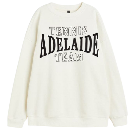 Oversized Sweatshirt with Motif - Natural white/Adelaide - Ladies | H&M US