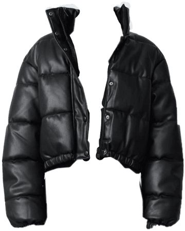 leather puffer coat