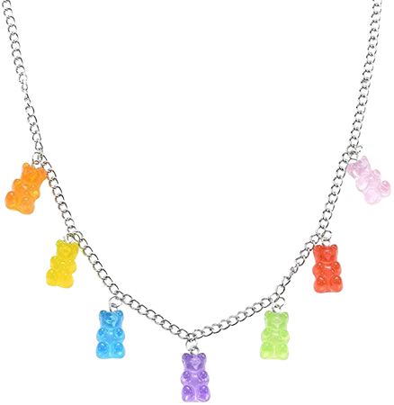 Amazon.com: Gummy Bear Necklace Colorful Resin Crazy Aesthetic Pendant Necklace for Girls Women (NECKLACE): Clothing