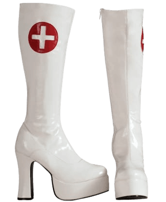 Nurse Platform Boots White costume accessories | horror-shop.com