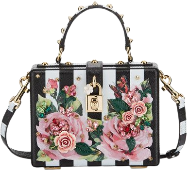 dolce and gabbana bag striped with flowers