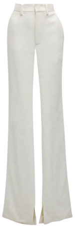 Brandon Maxwell Straight-Leg Trousers with Slit Hem | Neiman Marcus