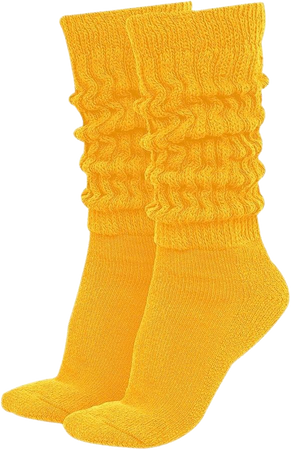 Amazon.com: MDR Women's Extra Long & Heavy Slouch Cotton Wear at any Length Socks Made in USA 1 Pair Size 9 to 11 (Yellow) : Clothing, Shoes & Jewelry