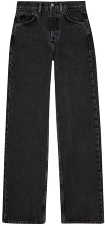 straight leg black denim jeans