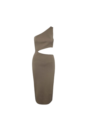 One Shoulder Midi Dress with Cutout | OAK + FORT