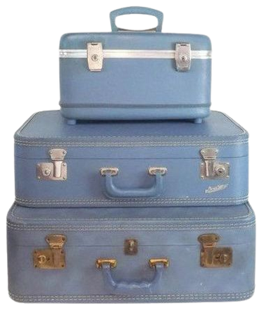 vintage light blue suitcases