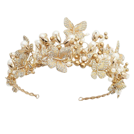 gold butterfly crown tiara