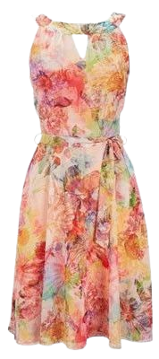 Bright floral cut out dress