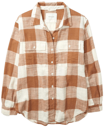 AE Super Soft Oversized Button-Up Flannel