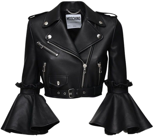 Moschino Modern Marie Antoinette Cropped Leather Jacket
