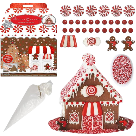 Amazon.com : Christmas Gingerbread House Kits for Kids - Bakery Bling™ Moose Lodge Gingerbread House Kit - Includes Pre-Baked Gingerbread House, Quick-Dry Icing, Glittery Sugar™ and Edible Figurines : Grocery & Gourmet Food