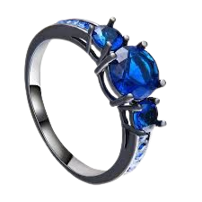 black and blue sapphire ring