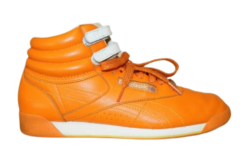 Vtg Reebok c.1980's Hi-Top Orange Leather Athletic Sneakers Shoes Womens Sz 8 | eBay