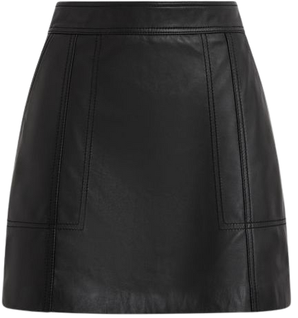 Reiss Edie Leather High Rise Mini Skirt | REISS USA