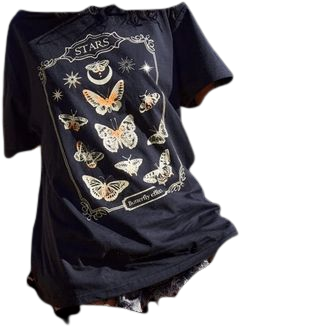 Emo Grunge Aesthetic Goblincore Fairy Butterfly Shirt