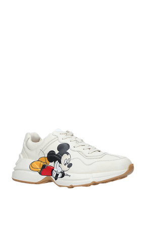 GUCCI - Men's Gucci x Disney Mickey Mouse Rhyton leather mid-top trainers | Selfridges.com