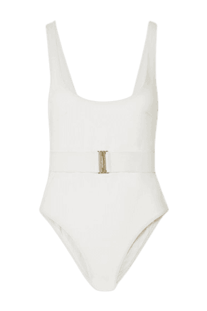 Bells Belted Swimsuit - White