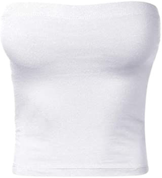 HATOPANTS Women's Tube Crop Shapewear Tops Strapless Cute Sexy Cotton Tops White M at Amazon Women’s Clothing store