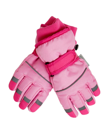 pink ski gloves