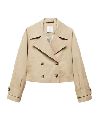 Cropped trench coat with lapels - Women | Mango USA
