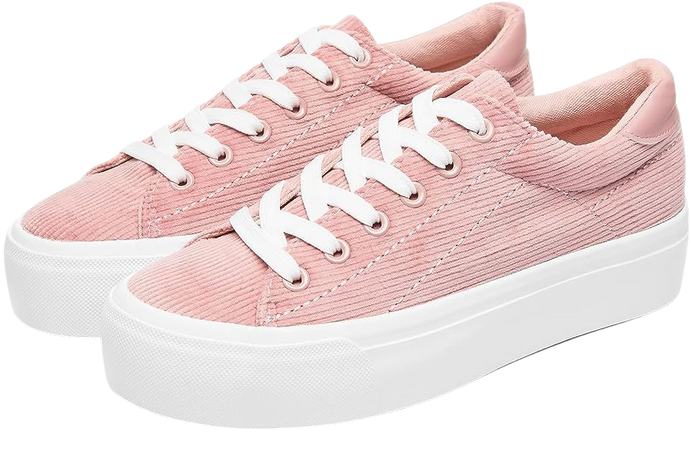 Amazon.com | THATXUAOV Womens Platform Sneakers White Tennis Shoes Casual Low Top Fashion Sneakers(Pink,US9 | Fashion Sneakers