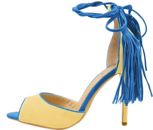 Blue and yellow heel
