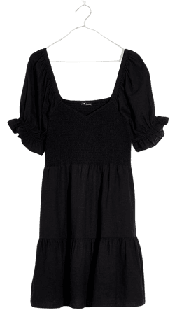Linen-Blend Lucie Smocked Mini Dress