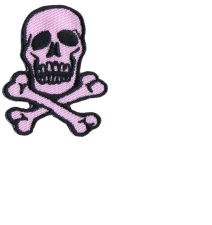 1 1/2 INCH Skull Crossbones Black On Light Pink Patch Poison | Etsy