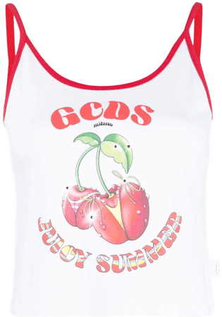 Shop white Gcds logo print fruit top with Express Delivery - Farfetch