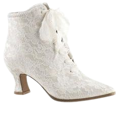 Victorian White Lace Boots