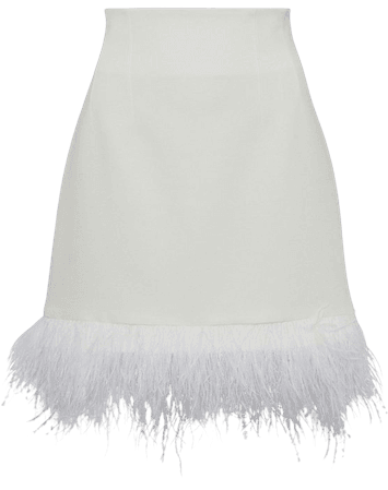 Compact Crepe Feather Mini Skirt | Karen Millen
