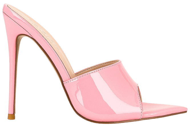 FEMME LA Gianni Patent Mule in Barbie Pink | REVOLVE