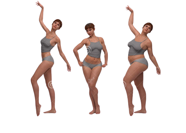 3D Render : Standing Female Body Type Ie. Skinny Type,muscular Type,heavy Weight Stock Illustration - Illustration of body, back: 187365259