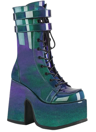 green purple boots