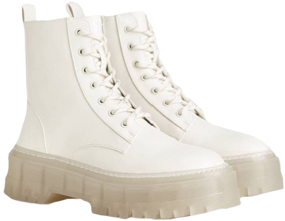 white bershka boots