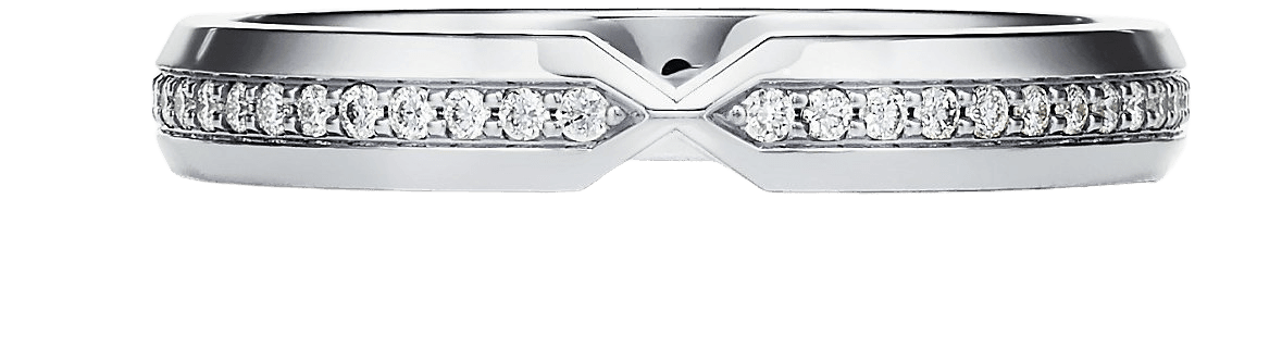 The Tiffany® Setting nesting narrow band ring in platinum with diamonds. | Tiffany & Co.