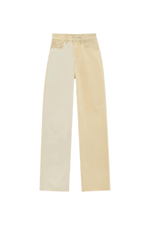 Sand-colored patchwork jeans - pull&bear