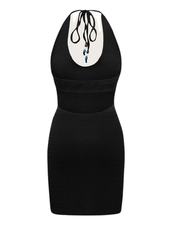 SHEIN ICON Tie Backless Cut Out Heart Bodycon Dress | SHEIN USA