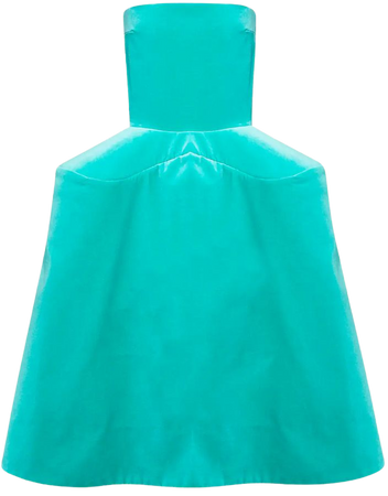 Off Shoulder Velvet Midi Dress in Blue - Loewe | Mytheresa