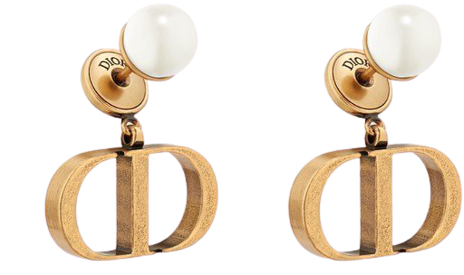 Dior Tribales Earrings Antique Gold-Finish Metal and White Resin Pearls - Fashion Jewelry - Women's Fashion | DIOR