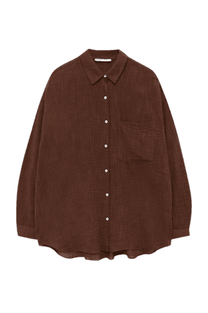 Brown rustic shirt - pull&bear