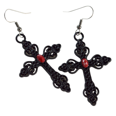 Gothic Cross Earrings - Twisted Pixies