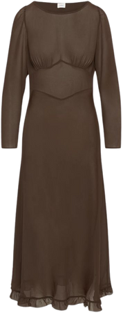 Wilfred MINNELLI DRESS | Sheer chiffon boatneck maxi dress
