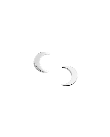 Crescent moon stud earrings - Silver Colour | Jewellery | Ted Baker UK