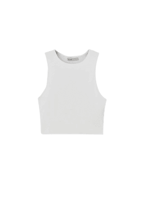 Ribbed crop top - ecologically grown cotton (at least 95%) - pull&bear