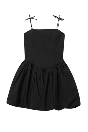 Short Poplin Mini Dress - Black - Monki WW
