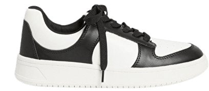 Black court sneakers - Black & White - Monki WW