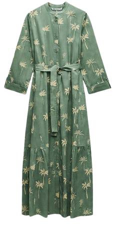 PRINTED MAXI DRESS ZW COLLECTION - Green | ZARA United States