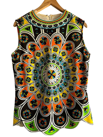 Mr. Dino Psychedelic Flower Power Tank Top M/L | Etsy