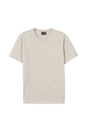 Premium Cotton T-shirt - Light beige melange - Men | H&M US